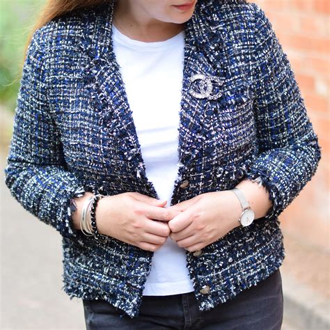 classic chanel tweed jacket and skirt|chanel tweed jacket zara.